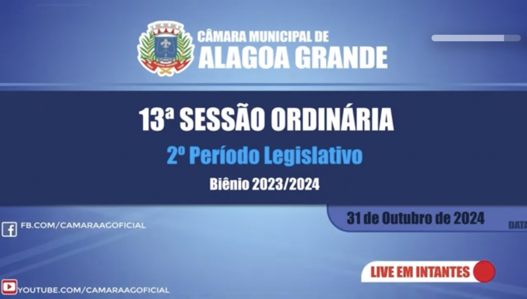 13ª Sessão Ordinária do 2º Período Legislativo - 31/10/2024